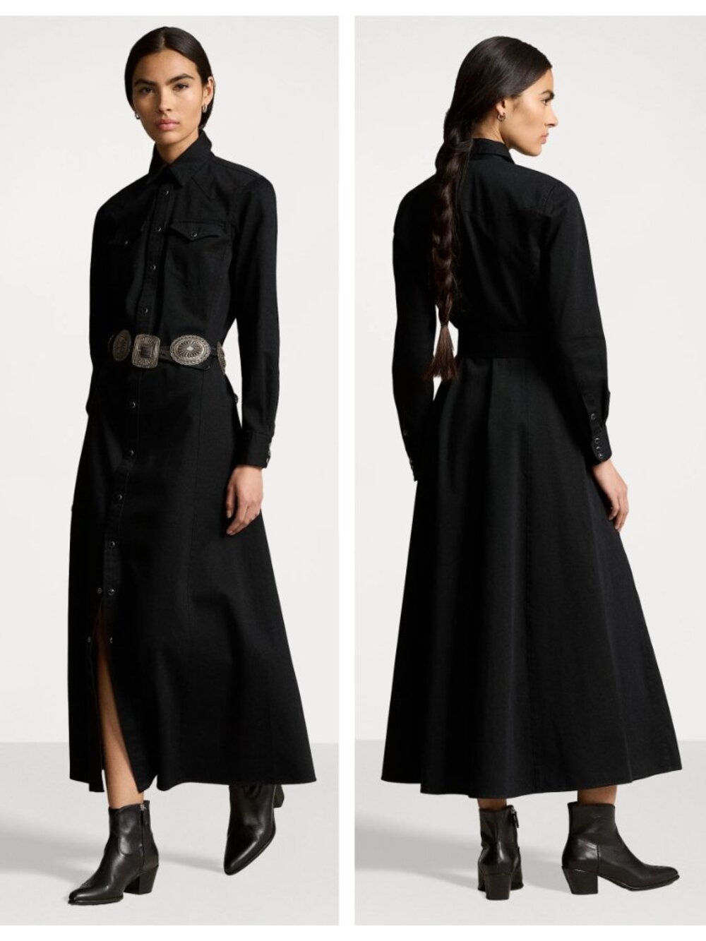 Polo Ralph Lauren Belted Cotton Twill Midi Shirtdress